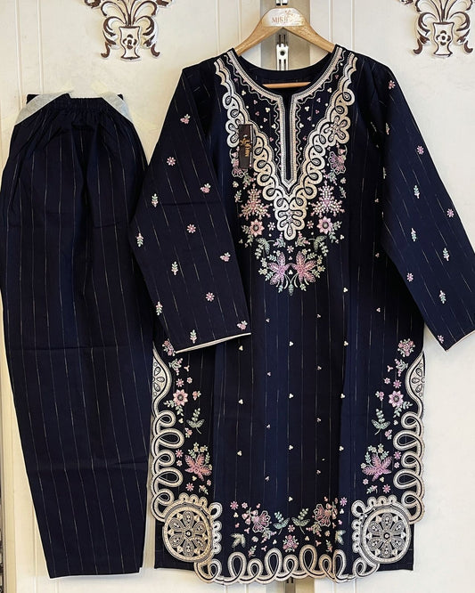 Embroidered 2pc Suit