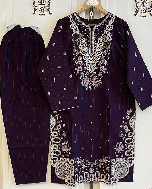 Embroidered 2pc Suit