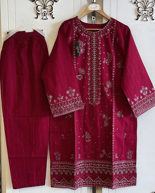 Embroidered 2pc Suit