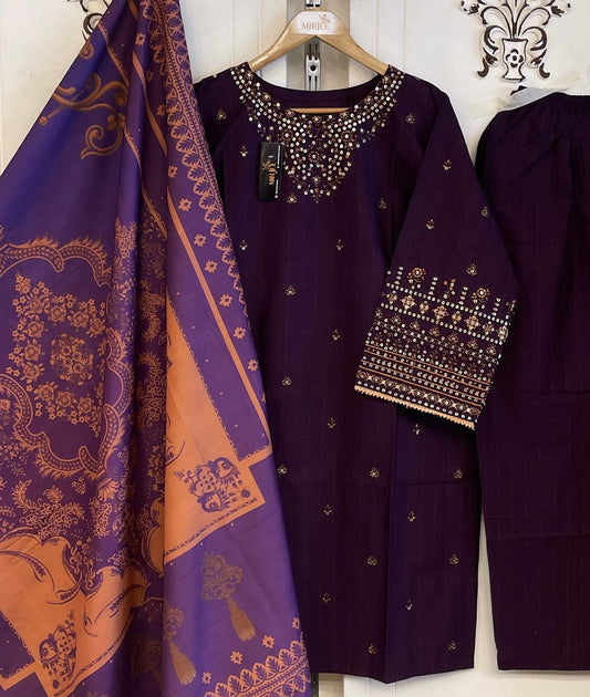 Embroidered 3pc Suit